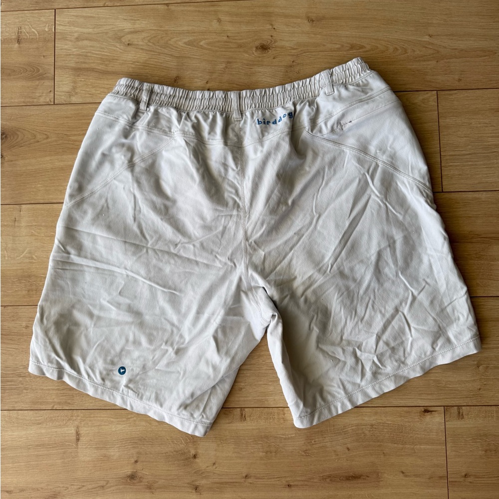 Bird Dogs Shorts Mens XL Off White Lined Athletic Casual Stretch Drawstring - Picture 2 of 5